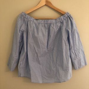 Off the shoulder striped blouse